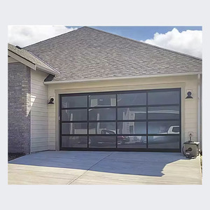 <span class=keywords><strong>Porte</strong></span> <span class=keywords><strong>de</strong></span> <span class=keywords><strong>garage</strong></span> sectionnelle en verre moderne 12x12 en alliage d'aluminium et d'acier isolée avec télécommande automatique style français extérieur pour villa - Product Image 4