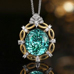 Juego de Joyería de Alta Calidad, Ecológico, de Cobre, con Circonita Cúbica Verde de 18*20MM, Chapado en Oro, para Uso Diario de Mujeres - Product Image 4