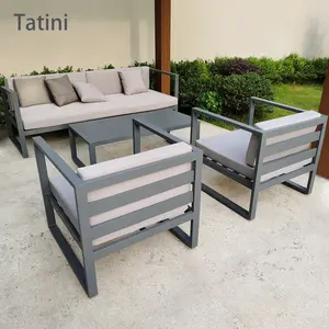 Moderna Nero single-strato di Alluminio Divano Salotto di <span class=keywords><strong>Design</strong></span> Cortile Metallo Divano per esterni mobili di lusso mobili da giardino - Product Image 2