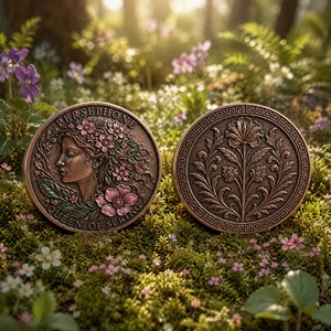 Moneda Conmemorativa Personalizada 3D de Alto Relieve de Persefón, Diosa Griega, Moneda de Lujo Esmaltada de <span class=keywords><strong>la</strong></span> <span class=keywords><strong>Reina</strong></span> de <span class=keywords><strong>la</strong></span> Primavera para Colección y Regalo - Product Image 1