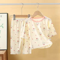 Ensemble de pyjamas d'été en modal imprimé dessin animé pour bébés garçons Vêtements pour filles Vêtements d'intérieur Vêtements de costume Pyjamas personnalisés pour enfants