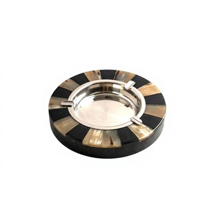 Handmade the FASHION CRAFT Classic Horn Metal Round Cigar Ashtray for Home Office Restaurant Hotel <b>Table</b> Use - Product Image 6