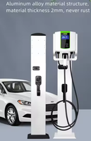 Tary Nouvelle colonne de recharge pour véhicules électriques en alliage d'aluminium argenté, à poser au sol