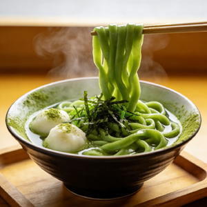 Nouilles Udon au Matcha Faible en Calories, à Base de Blé Dur, Saveur Thé Vert, en Vrac, Instantanées, Saines et Diététiques - Product Image 4
