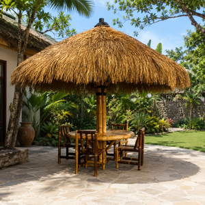 Gazebo de Bambú para Jardín con Techo de Paja para Relajación al Aire Libre, Resort, Piscina, Playa - Product Image 2
