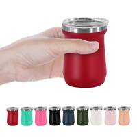Lot de tasses en acier inoxydable de qualité supérieure à double paroi 5oz, tasse à thé en forme de gourde biologique, tasse à Yerba Maté de pharmacie, Bombilla traditionnelle