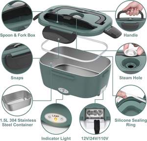 กล่องอุ่นอาหารแบบพกพา 110V/220V/12V/24V ใช้ไฟฟ้า พร้อมคู่มือการใช้งาน - Product Image 4