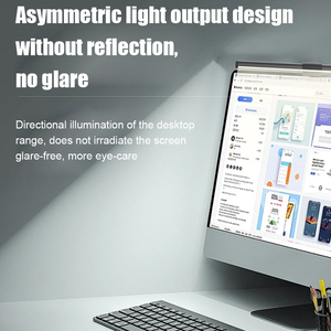 Lampe de moniteur LED intelligente USB à commande tactile, abat-jour cylindrique, température de couleur réglable, intensité variable, pour écran d'ordinateur - Product Image 4