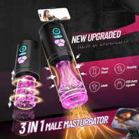 Godet Masturbateur Masculin à Piston Télescopique Vibrant Automatique, avec Aspiration Sous Vide, Jouet Adulte pour Hommes