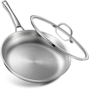 Sartén Profesional de Titanio Puro de 12 Pulgadas con Tapa, Antiadherente y No Tóxica para Cocinar - Product Image 1
