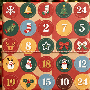 Customized Christmas Series Sticky Waterproof Circular Digital Stickers for Personalization - Product Image 4