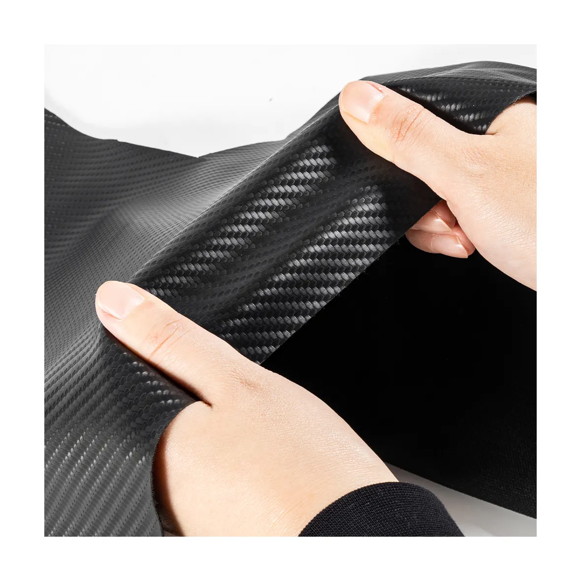 Polipiel semisintética de fibra de carbono de alta calidad para interiores automotrices, cuero Rexine resistente a las arrugas para volante