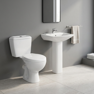 Lybia sanitaire céramique Nigeria salle de bains cuvette de toilette piédestal bassin ensemble pour Suite pays africains - Product Image 6