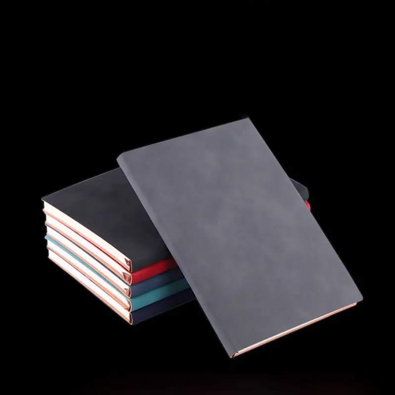 Op Maat Gemaakte Gepersonaliseerde Logo A5 B5 A6 Gewone Notitieboek Suède Geborsteld Schapenvacht Lederen Solfcover Journal Notebook