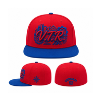 Gorras de Hip Hop al por Mayor, de Algodón, con Diseño de Color en Contraste Personalizado, Logotipo Bordado en 3D, Estructuradas, Ajustables, con Visera Plana
