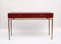 Nouveau gros Shagreen Vanity Desk Console Table ordinateur bureau de maquillage avec 2 tiroirs et pieds en métal massif décorations pour la maison