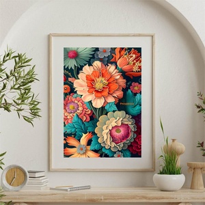 XIXI Diamond Painting Série Fleurs Botaniques Éclosion – Décoration Murale Artistique Ambiance Premium – Coffret Cadeau Acrylique - Product Image 3