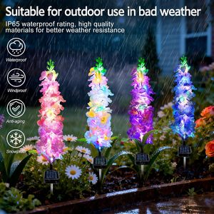 Solar-powered Hyacinth Violet Lawn Ground Light Fixtures for Outdoor Waterproof <b>Garden</b> Lights Decorative Light <b>Strings</b> - Product Image 3