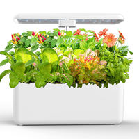 Système de jardinage d'intérieur sur comptoir avec indicateur de niveau d'eau, éclairage LED et commande tactile pour la culture des plantes