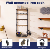 Support mural de rangement et présentoir pour équipement de chasse avec panier de rangement, vente en gros d'usine et sur mesure