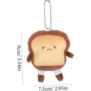 พวงกุญแจตุ๊กตาขนมปังปิ้งน่ารักแบบกำหนดเอง 8748 ชิ้น พร้อมตุ๊กตาอาหารหน้าเศร้า ของตกแต่งกระเป๋าเป้ ของชำร่วยงานคริสต์มาสสำหรับเด็กผู้หญิง - Product Image 2