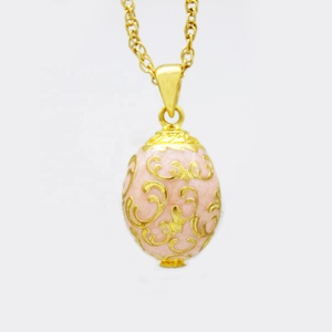 Joyería de las mujeres de Metal chapado en oro de moda de las niñas hechas a mano esmalte de Color ruso collar día de Pascua, <span class=keywords><strong>huevo</strong></span> de Fabergé <span class=keywords><strong>colgante</strong></span> - Product Image 5
