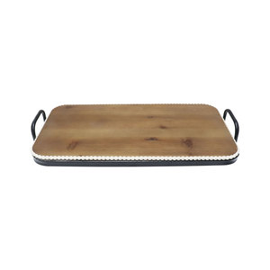 Bandeja de madera hecha a mano Art Deco moderna bandeja de servicio decorativa de Mesa para el hogar para almacenamiento de comidas y uso doméstico - Product Image 1