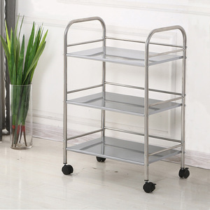 Stainless Steel Serving Shelves Multif 4 Tier <b>Storage</b> Layer Carts 3-Tier Mesh <b>Racks</b> <b>Kitchen</b> Roll Small Rolling Cart for <b>Kitchen</b> - Product Image 4