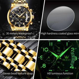 <span class=keywords><strong>Montre</strong></span>-bracelet à quartz pour homme OLEVS 2879, résistante à l'eau, en acier inoxydable, analogique, avec diamants, <span class=keywords><strong>montre</strong></span> de luxe pour homme - Product Image 6