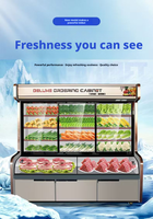 Vitrine Réfrigérée Commerciale pour Glaces et Viandes, Congélateur en Verre pour Bar à Malatang, Station de Service Buffet de Restaurant