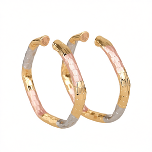 Orecchini a Cerchio Multicolore E4499 Placcati in Oro Rosa, Gioielli Geometrici in Lega di Zinco per Uso Quotidiano Femminile alla Moda - Product Image 1