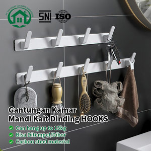 Pano.V Modern Black Hanging for Clothes Entryway Bathroom Wall Mounted <b>Coat</b> Racks with 6 <b>Hooks</b> Hanging Holder Towel Rack - Product Image 2
