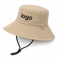 Casquette Bob Réversible Personnalisée avec Sangle Mentonnière, Faible MOQ 30 Pièces, Chapeau de Pêcheur d'Extérieur Unisexe, Casquette de Soleil avec Étiquette Tissée Brodé