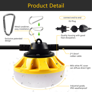 Conectable IP65 impermeable enchufe de la UE luces de cadena de trabajo 220V luces de festón para el sitio de construcción, cadena de iluminación del lugar de trabajo - Product Image 3