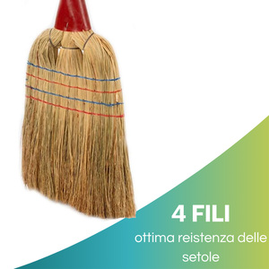 Kit balai à sorgho avec pelle à poussière en métal galvanisé de 140 cm et 86 cm de hauteur pour le nettoyage intérieur - Product Image 5