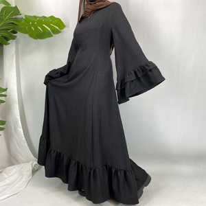 Fashion Pleated Big Hem Flared Party Dress with <b>Back</b> <b>Ties</b> Perfect for Muslim Women Evening and Special Occasions (6896) - Product Image 2
