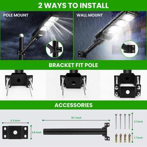 Lámpara Solar LED para Calle, Impermeable IP65, ABS, 50W-300W, Todo en Uno, con Sensor de Movimiento y Radar, y Control Remoto, Venta al Por Mayor - Product Image 5