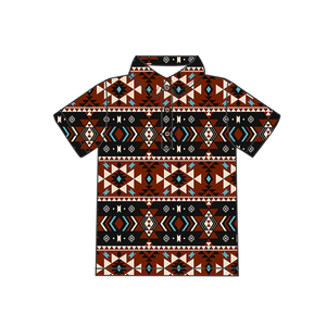 Tùy chỉnh OEM Aztec mô hình trẻ em bé mùa hè Ngắn Tay Áo bán buôn Polo T-Shirts sữa lụa trẻ em cậu bé giản dị áo sơ mi Tops - Product Image 2