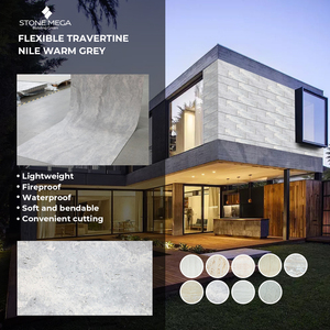 Revestimiento de Pared Exterior de Travertino Flexible Stone <span class=keywords><strong>Mega</strong></span>, Paneles de Travertino para Hoteles - Product Image 1