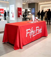 Nappes Fluides Imprimées par Transfert Thermique sur Mesure, Réutilisables, Lavables en Machine, pour Événements Extérieurs et Roadshows de Marque