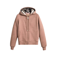 Veste zippée en coton doux de haute qualité pour femmes sweat à capuche uni personnalisable-décontracté pour hiver automne printemps