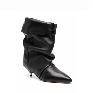 Scarpe di lusso <span class=keywords><strong>donna</strong></span> 2025 alla moda <span class=keywords><strong>stivali</strong></span> per <span class=keywords><strong>donna</strong></span> stivaletti tacchi per <span class=keywords><strong>donna</strong></span> stropicciata <span class=keywords><strong>stivali</strong></span> di <span class=keywords><strong>pelle</strong></span> - Product Image 6