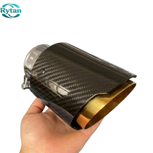 Puntas de <span class=keywords><strong>escape</strong></span> de fibra de carbono Rytan Factory, universales <span class=keywords><strong>para</strong></span> coche, de acero inoxidable y carbono brillante, <span class=keywords><strong>para</strong></span> <span class=keywords><strong>Akrapovic</strong></span> con interior dorado. - Product Image 6