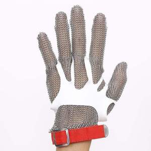 Gants de protection anti-coupure en acier inoxydable avec anneau métallique Contact alimentaire <span class=keywords><strong>Tronçonneuse</strong></span> Meule Cutter pour l'<span class=keywords><strong>abattage</strong></span> du poisson - Product Image 1