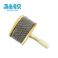 Metal Cabasa with Wooden Handle Percussion Instrument Cabasa