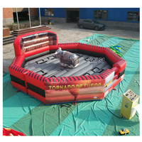 Vente flash : jeu de simulation de surf Wipeout 3 en 1 pour enfants et adultes, jeu de tir à la corne de taureau gonflable fou, machine de jeu à vendre