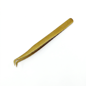 Pinzas de Acero Inoxidable con Logotipo Personalizado para Extensión de Pestañas Rusas, Volumen 3D Mega, Punta Puntiaguda, Antiestáticas y Duraderas - Product Image 1