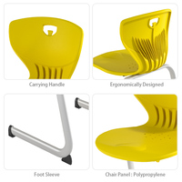 Chaise d'étude ergonomique avec dossier en plastique PP, idéale pour les bureaux, les conférences, les fêtes, les applications scolaires, chaise pour étudiants