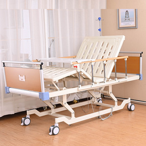 Cama de Hospital Fu Sen con Respaldo Manual y Elevación de Piernas, con Barandas, Acabado en Madera Azul, Cama para Cuidado del Paciente - Product Image 2