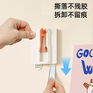 Adhesive <b>Wall</b> <b>Hooks</b> Rectangle Removable No Drill Installation For Picture Frame Hanging Strong Load Bearing Capacity - Product Image 5
